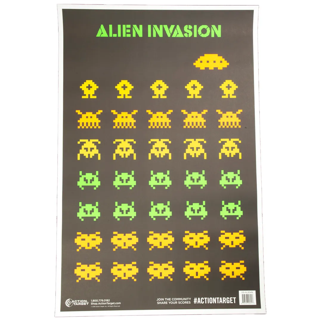 Action Target Alien Invasion Shooting Targets 23x35 Inch Multi-Color, 100 Pack