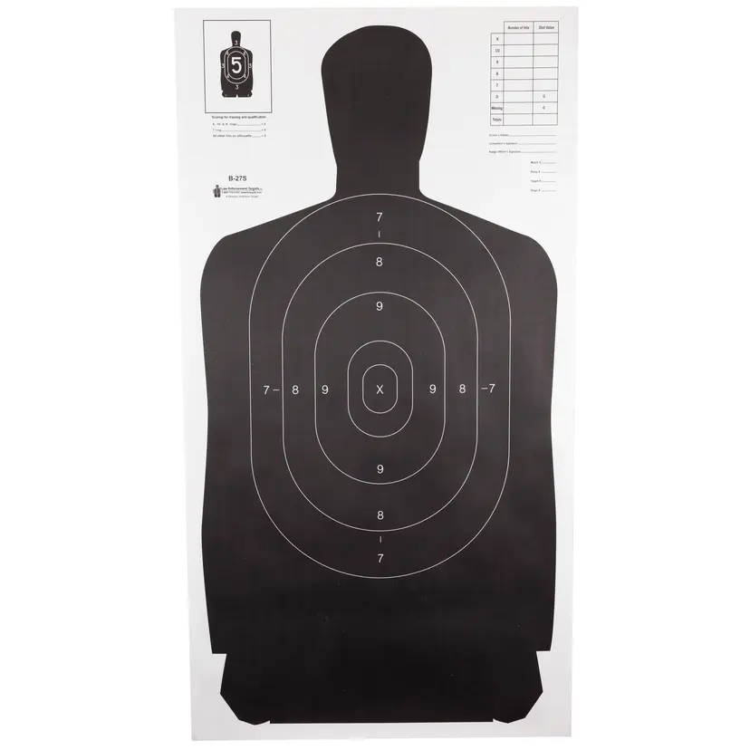 Action Target B-27S Full Size Black Silhouette Targets 24x45 Inch 100 Pack - 1