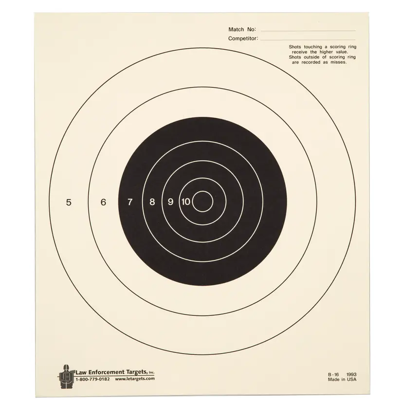 Action Target 25 Yard Bullseye Targets 10.5x12 Heavy Tagboard Paper 100 Pack - 1