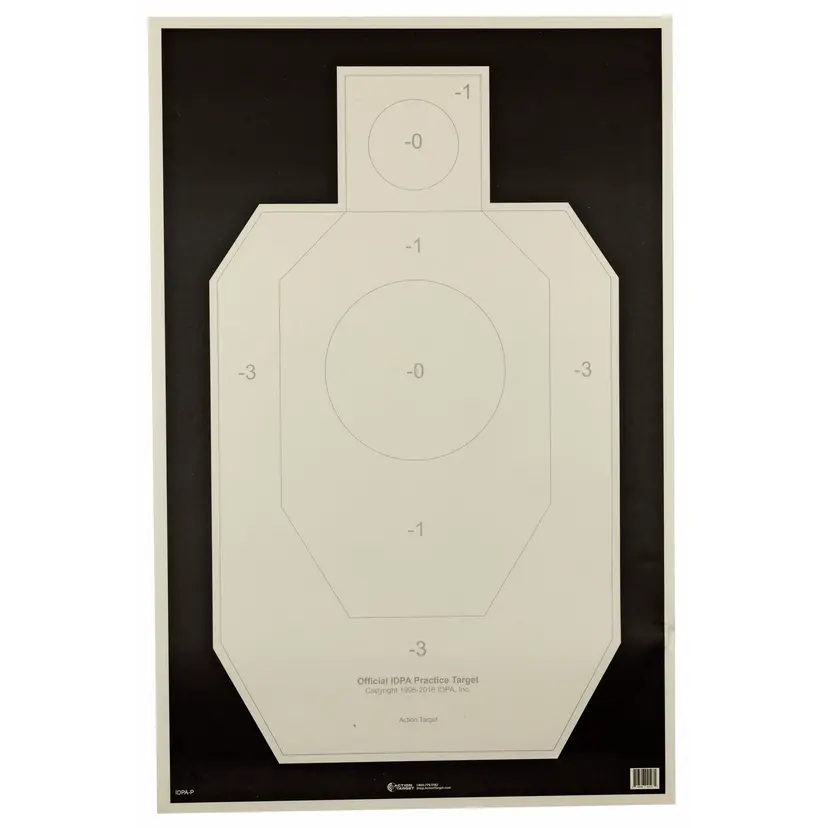 Action Target IDPA-P Official Practice Targets 23x35 Inch Black/White – 100 Pack - 1