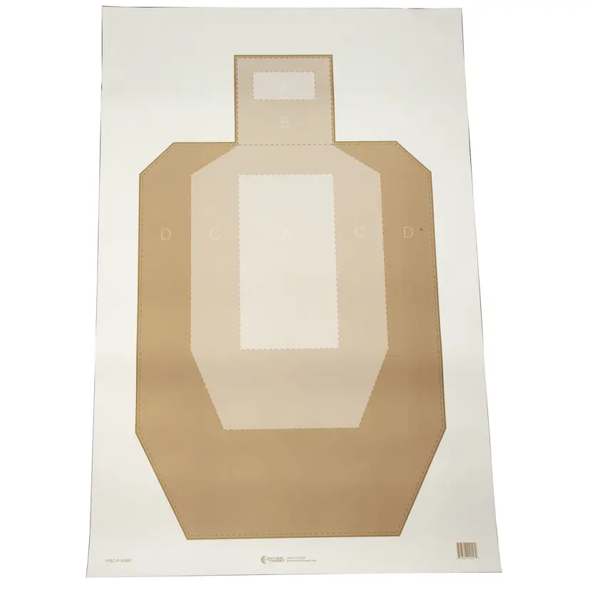 Action Target IPSC/USPSA Paper Targets Brown 23x35 Inch Visible Scoring Zones 100 Pack - 1