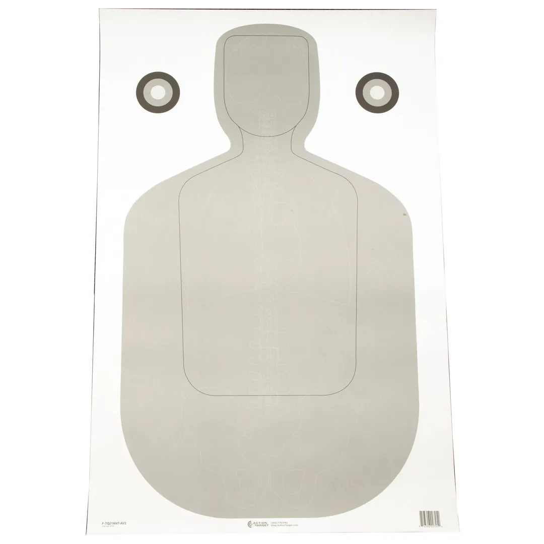 Action TGT TQ-21 Qualification Anatomy Target 23x35 Inch Grey White – 100 Pack
