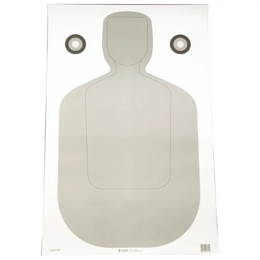 Action TGT TQ-21 Qualification Anatomy Target 23x35 Inch Grey White – 100 Pack - 1