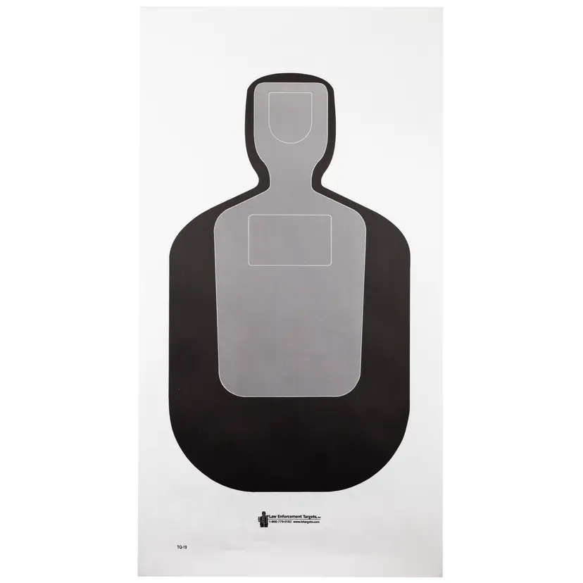 Action Target TQ-19 Standard Qualification Targets 24"x45" 25-Yard Silhouette Black/Gray 100 Pack - 1