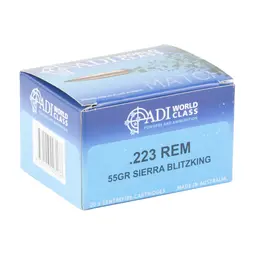 ADI 223 Rem 55gr Sierra BlitzKing Boat-Tail Brass Ammo 20 Rounds – Match Grade by ADI World Class - 2