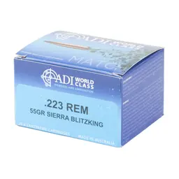 ADI 223 Rem 55gr Sierra BlitzKing Boat-Tail Brass Ammo 20 Rounds – Match Grade by ADI World Class - 3