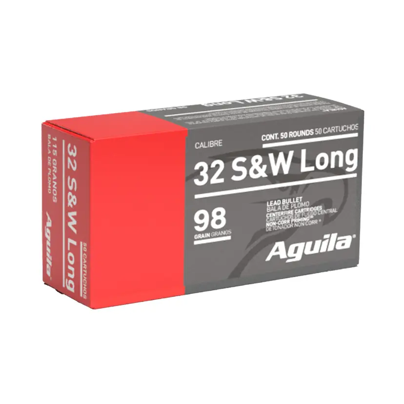 Aguila 32 S&W Long 98gr LRN Pistol Ammunition – 50 Round Box - 1