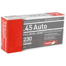 Aguila 45 ACP 230 Grain FMJ Pistol Ammunition – 50 Round Box - 2