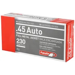 Aguila 45 ACP 230 Grain FMJ Pistol Ammunition – 50 Round Box - 3