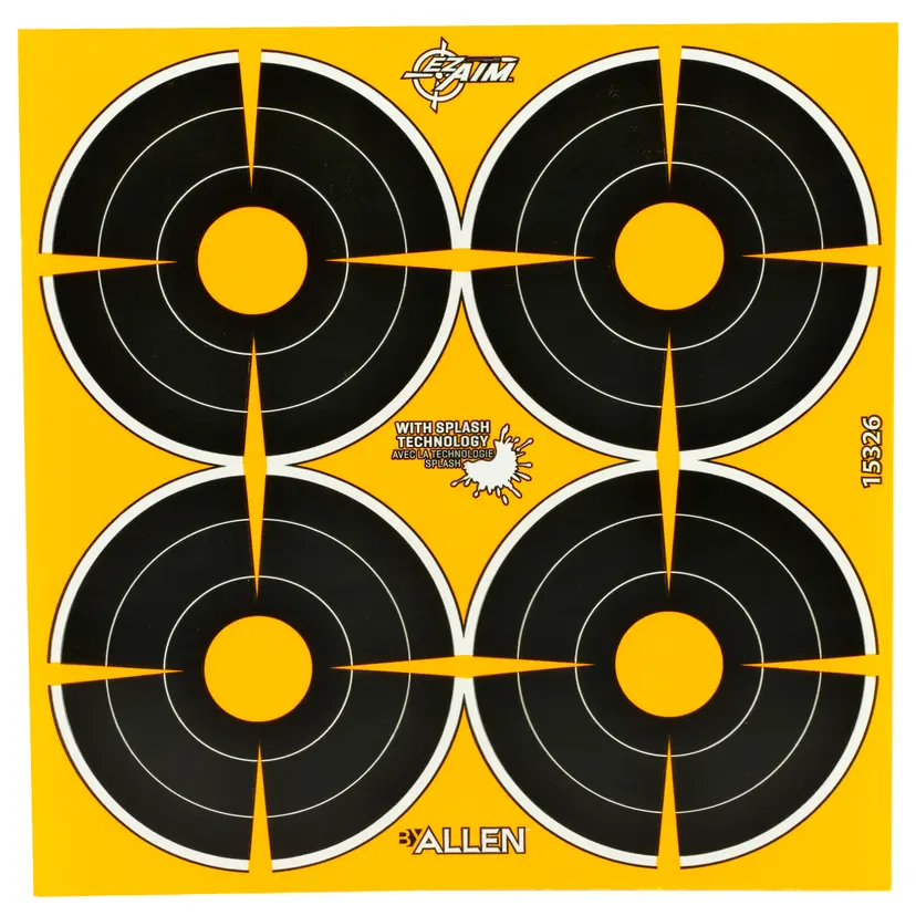 Allen EZ Aim 3" Bullseye Adhesive Targets, 12 Sheets – Easy Stick Shooting Practice - 1