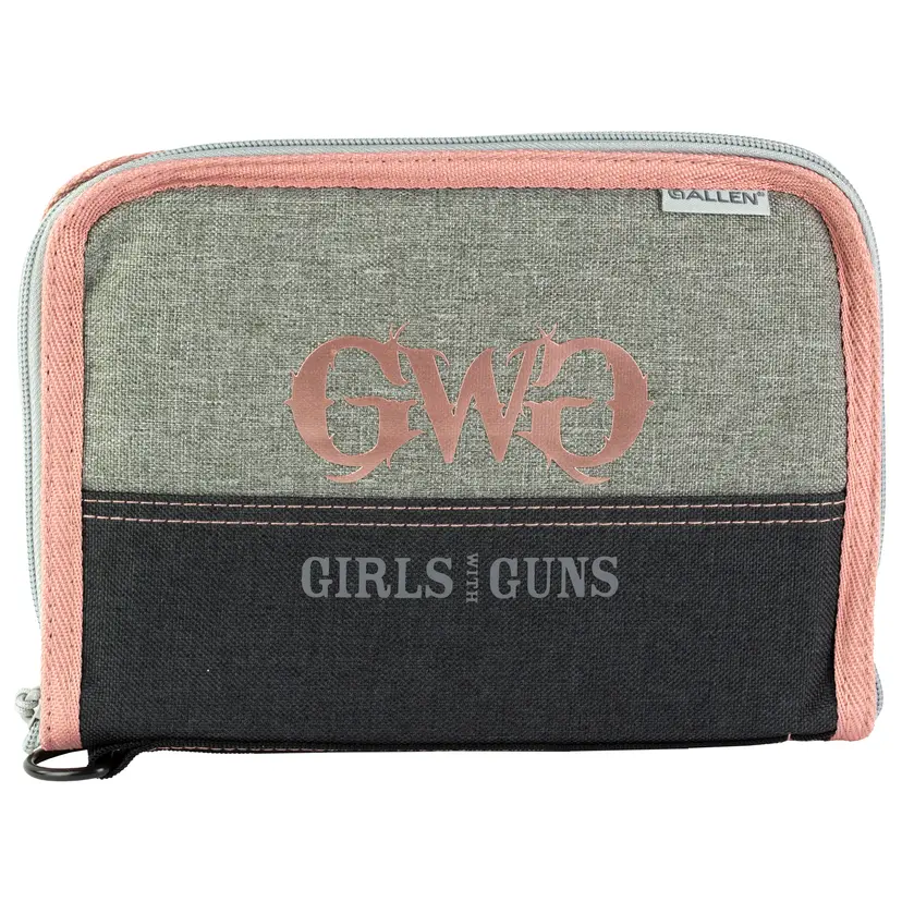 Allen Girls with Guns 10" Rose Gold Pistol Case – Pink Soft Handgun Bag, Durable Polyester - 1