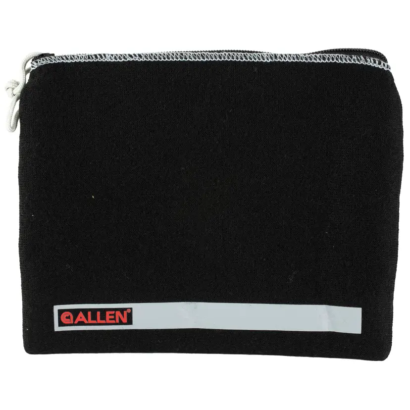 Allen Company Full Size Locking Pistol Pouch 9x7 Inch Compact Fleece Soft Gun Case Black - 1