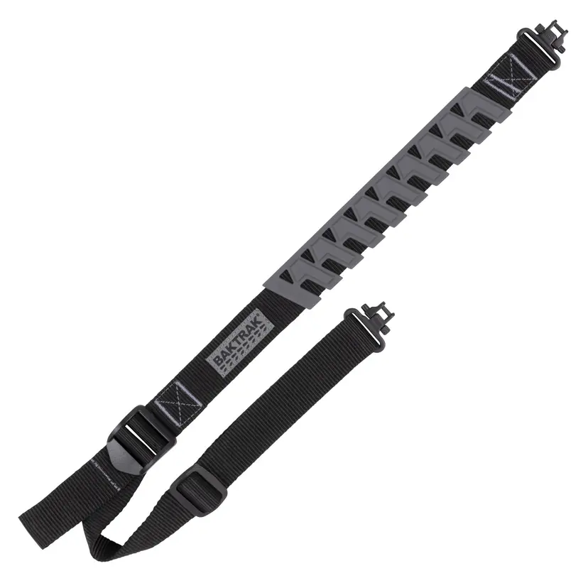 Allen TRAK Web Sling with Swivels, BAKTRAK Pad, Matte Black/Gray – Durable Rifle Sling by Allen Company - 1