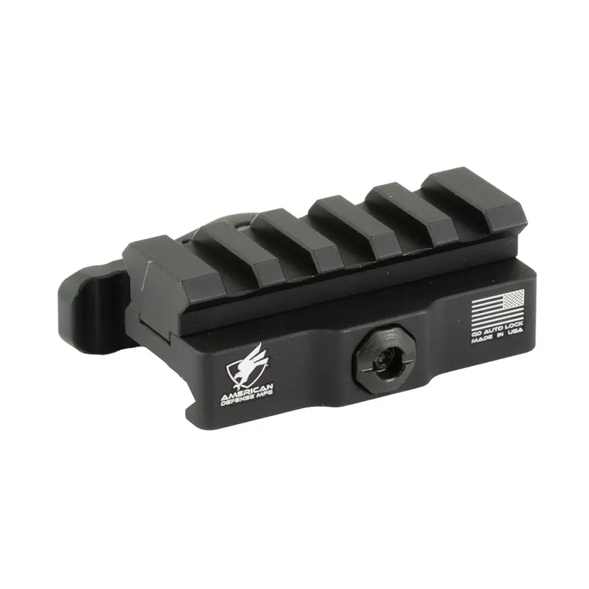 American Defense Picatinny Riser 5 Slot Quick Detach Mount Black Anodized - 1