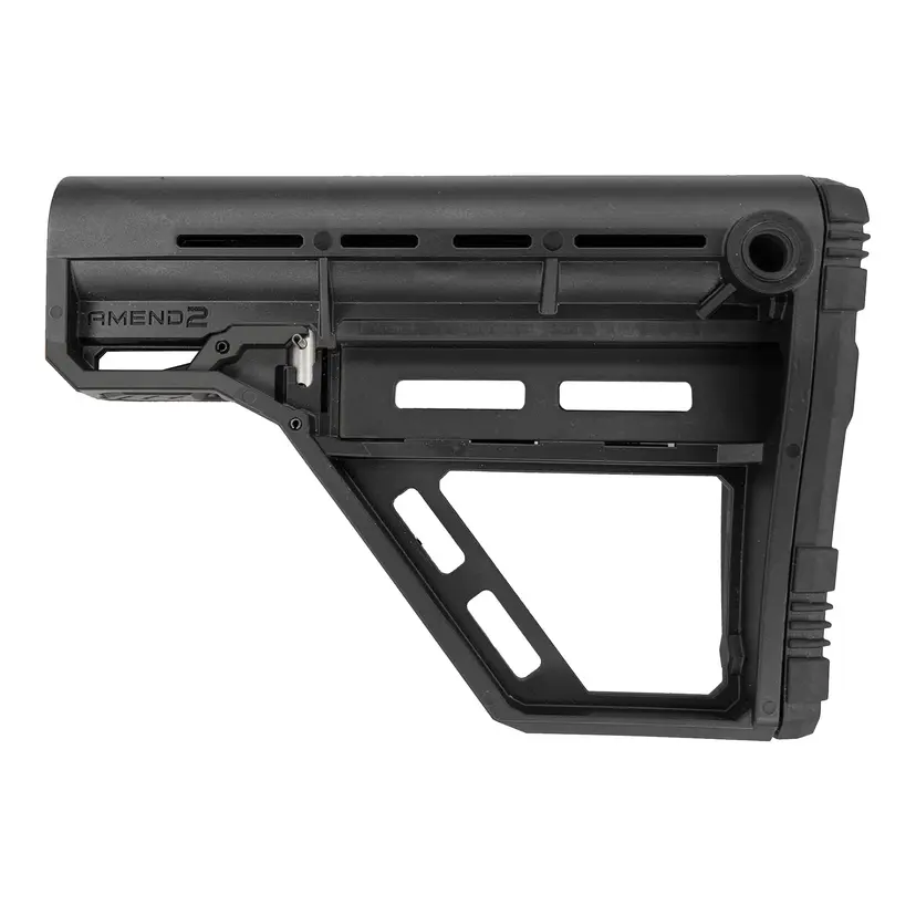 Amend2 Modular AR-15 Stock Black – Mil-Spec Buffer Tube, M-LOK Compatible - 1