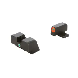AmeriGlo I-Dot Night Sight for FN Highpower – Green Front Orange Outline, Matte Black - 1