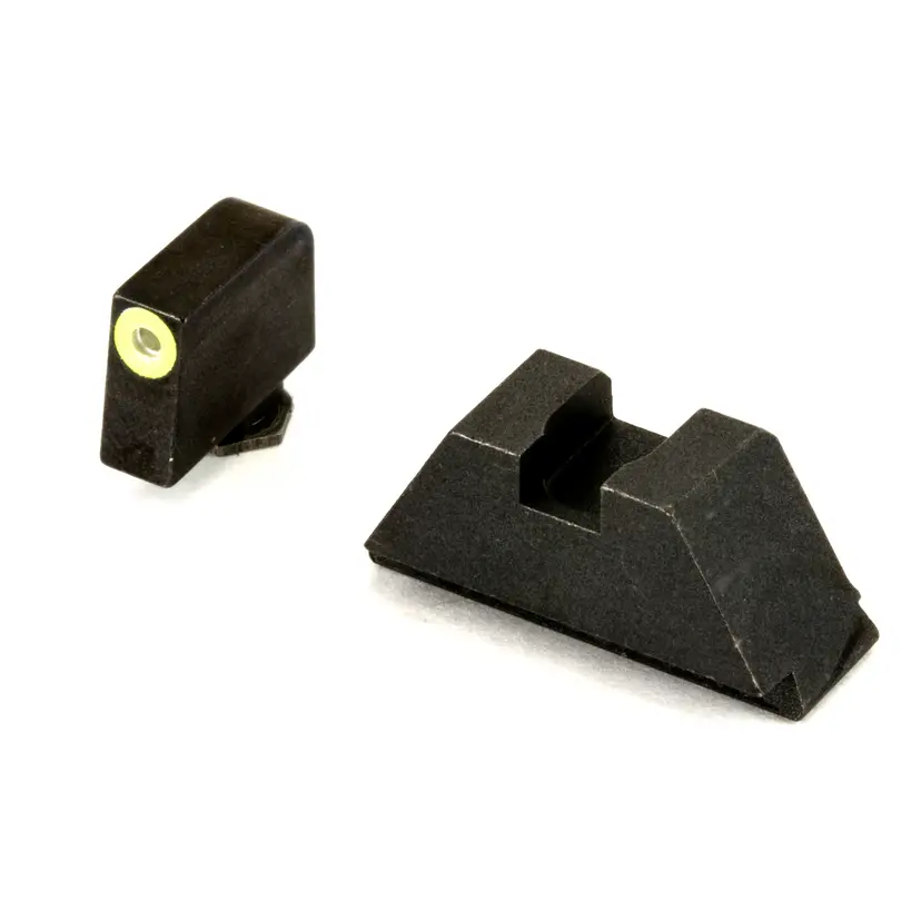 AmeriGlo Suppressor Height Tritium Sights for Glock – LimeGreen Front, Black Rear, Fits Most Models - 1
