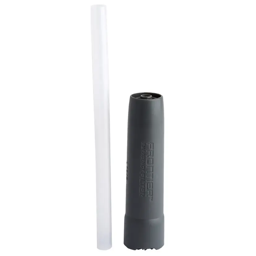 Aquamira Frontier Straw Tactical Water Filter – Emergency Survival Filtration System, 30 Gallon Capacity, Black - 1
