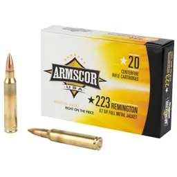 Armscor 223 Rem 62 Grain FMJ Ammunition – 20 Round Box - 1
