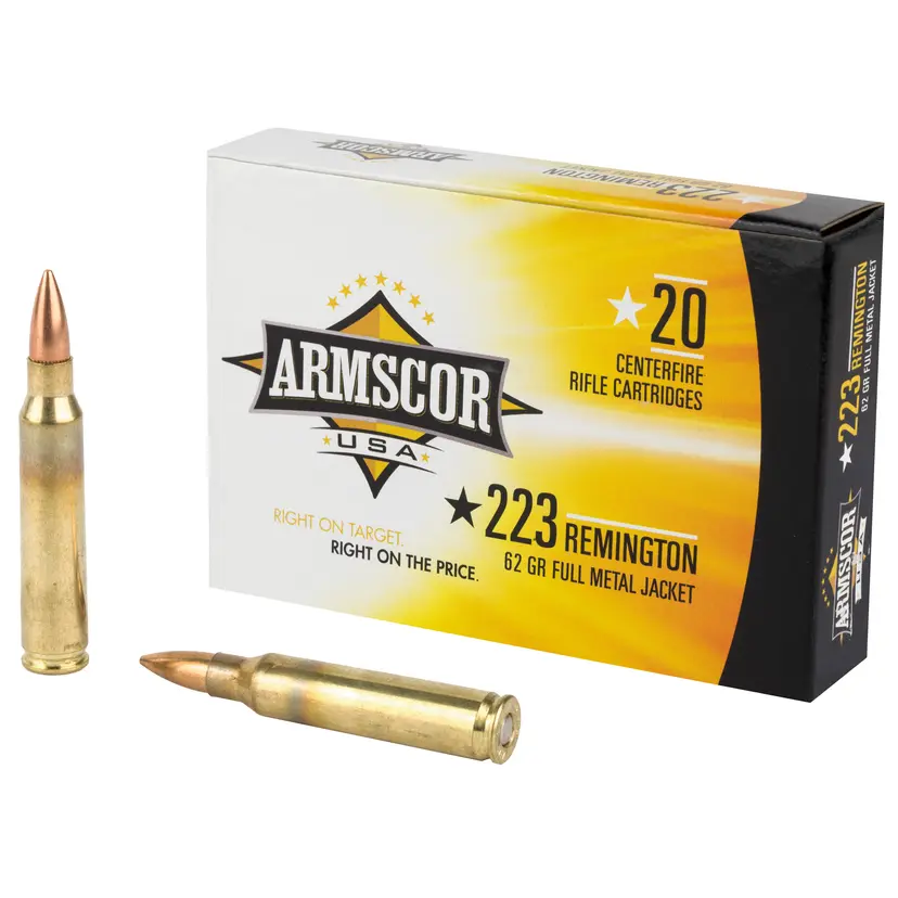 Armscor 223 Rem 62 Grain FMJ Ammunition – 20 Round Box - 1
