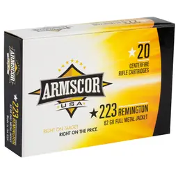Armscor 223 Rem 62 Grain FMJ Ammunition – 20 Round Box - 2