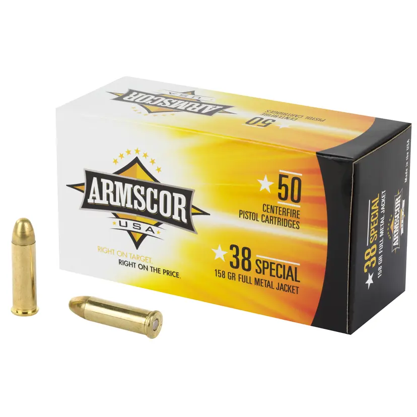 Armscor 38 Special 158 Grain FMJ Ammunition – 50 Rounds | Reliable Handgun Ammo - 1