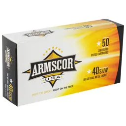 Armscor 40 S&W 180 Grain FMJ Ammunition – 50 Rounds Full Metal Jacket - 2