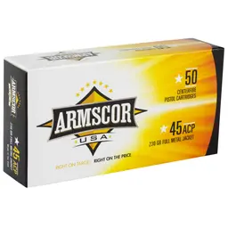 Armscor 45 ACP 230 Grain FMJ Ammunition – 50 Round Box - 2