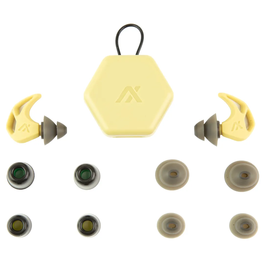 AXIL X20 Desert Tan Earplugs with Silicon and Foam Tips Plus Carry Case