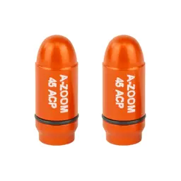 A-Zoom Striker Snap Caps 45 ACP Orange 2-Pack – Durable Safety Training Rounds - 1