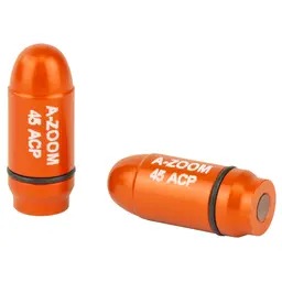 A-Zoom Striker Snap Caps 45 ACP Orange 2-Pack – Durable Safety Training Rounds - 2