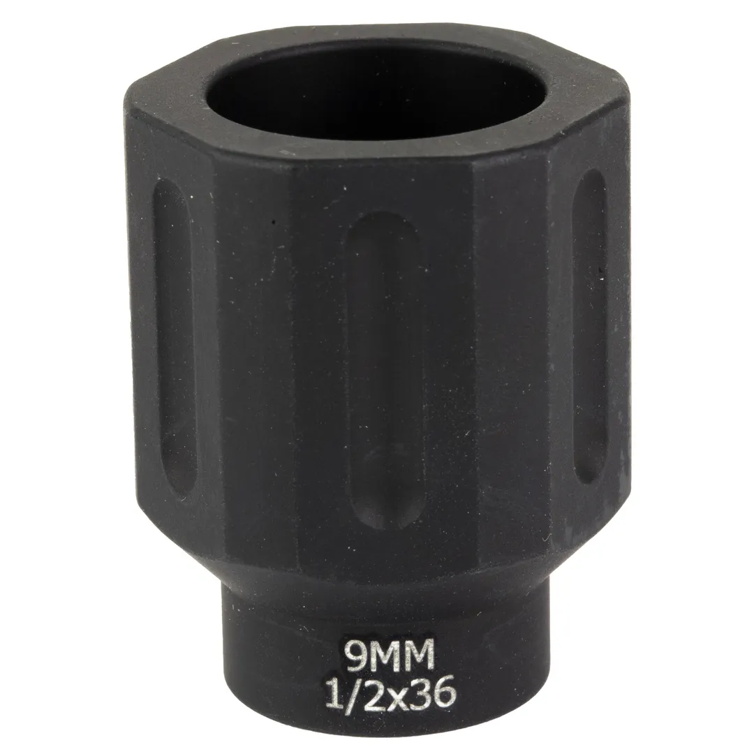 Battle Arms Development HEX FlashCan 9MM Blast Diverter 1/2x36 Threaded Black Anodized Muzzle Device