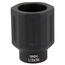 Battle Arms Development HEX FlashCan 9MM Blast Diverter 1/2x36 Threaded Black Anodized Muzzle Device - 1