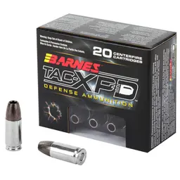Barnes TAC-XPD 9mm+P 115gr Lead-Free Hollow Point Ammunition | 20 Rounds, California Certified - 1