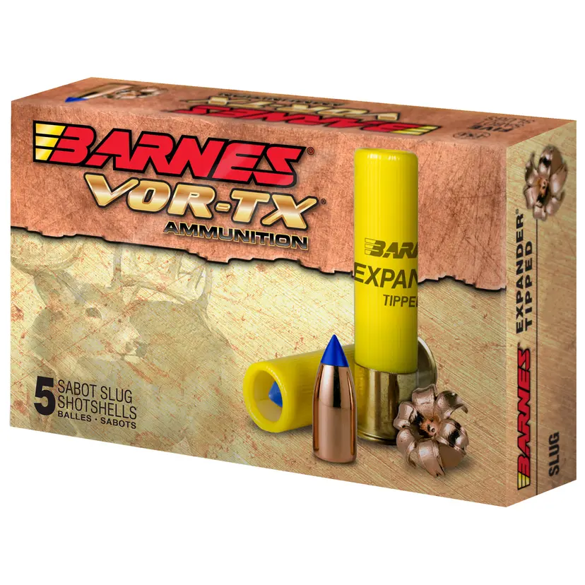 Barnes VOR-TX 20 Gauge 3" 250 Grain Slug Shotshell Ammunition 5 Round Box - 1