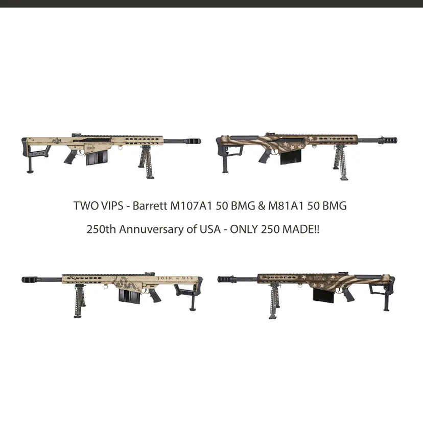 Barrett 250th Anniversary Set M107A1 & M81A1 50BMG set 2 VIP Webinar - 1