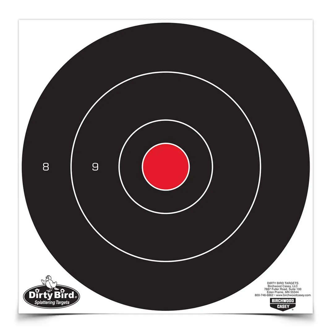 Birchwood Casey Dirty Bird Bullseye Targets 12" – 12-Pack Reactive Shooting Practice