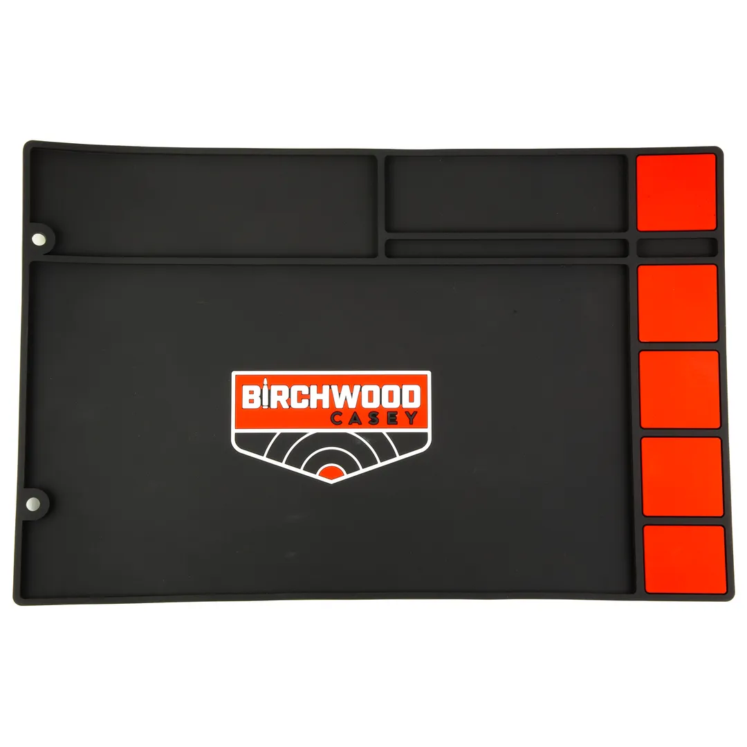 Birchwood Casey Pistol Cleaning Mat 17x11 Inch Chemical Resistant Rubber Black Red