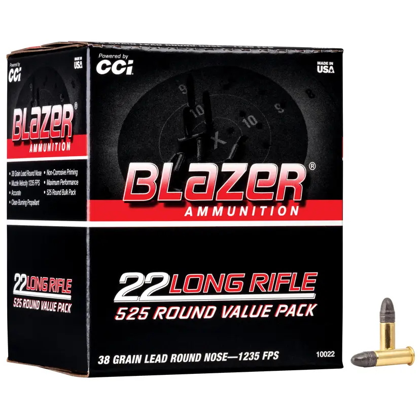 Blazer 22LR 38 Grain Lead Round Nose Ammunition – 525 Rounds Bulk Box - 1