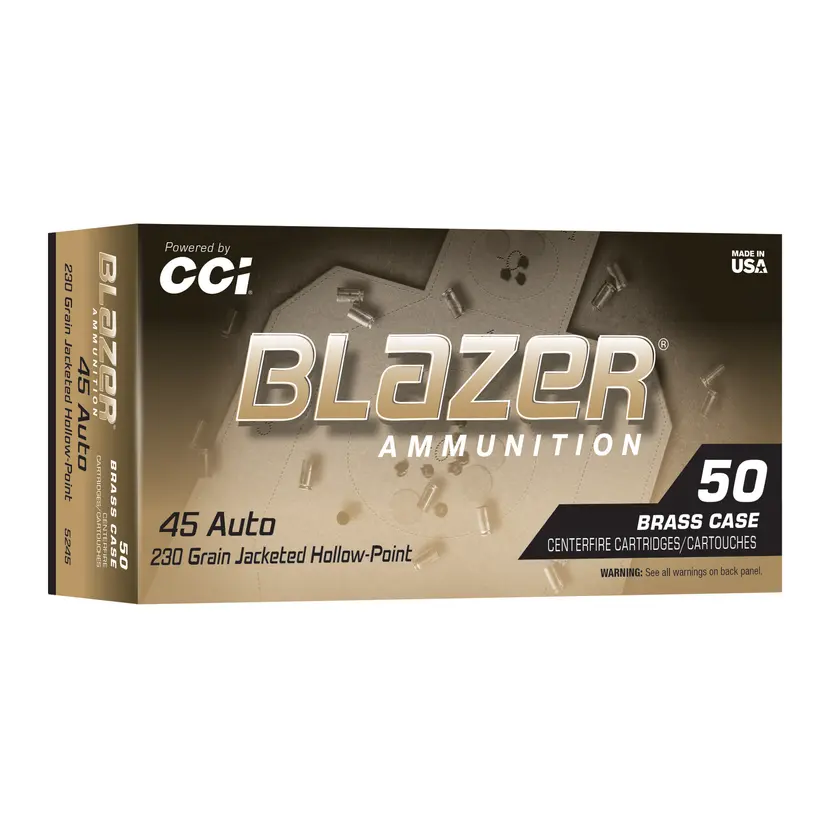 Blazer Brass 45 ACP 230GR JHP Ammunition – 50 Round Box, Jacketed Hollow Point - 1