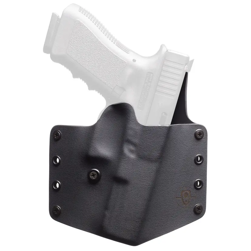 BlackPoint Tactical OWB Holster for Sig P365 AXG Legion, Right Hand, Black Kydex & Leather, Optic Compatible, 1.75" Belt Loops - 1