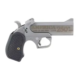 Bond Arms 250th Rough Series Derringer 45 Colt/410 2.5in Chamber 4.25in Engraved Flat Barrel Stainless Silver Black B6 Grips 2rd Trigger Guard - 1