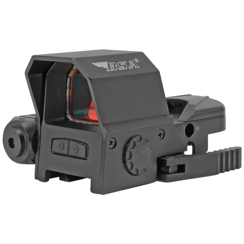 BSA Prism Red Dot Sight with Laser, 33x24mm, 4 Reticles, Black – RS-3324RL Optics - 1
