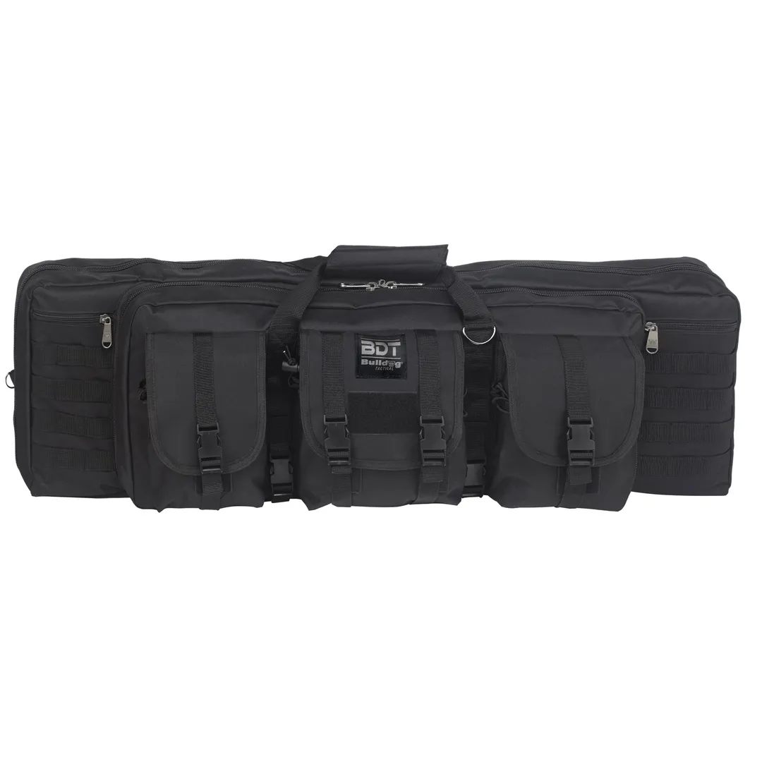 Bulldog Deluxe 36" Double Tactical Rifle Case Black – Heavy-Duty Nylon Soft Gun Bag