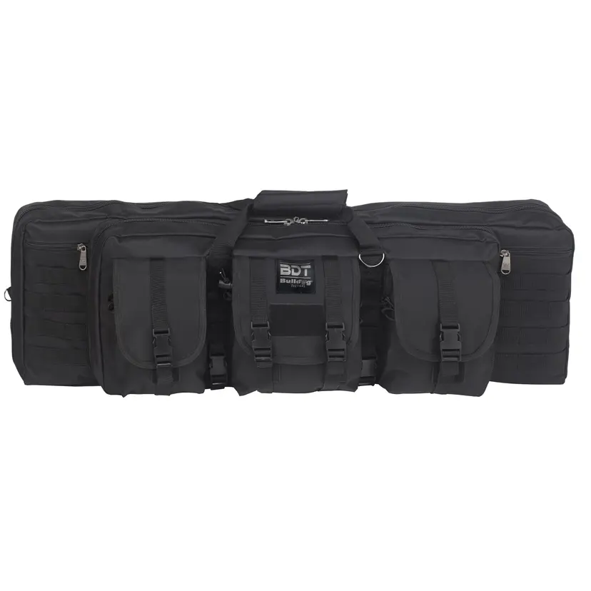 Bulldog DLX 42" Double Tactical Rifle Case Black – Deluxe Nylon Soft Gun Bag - 1