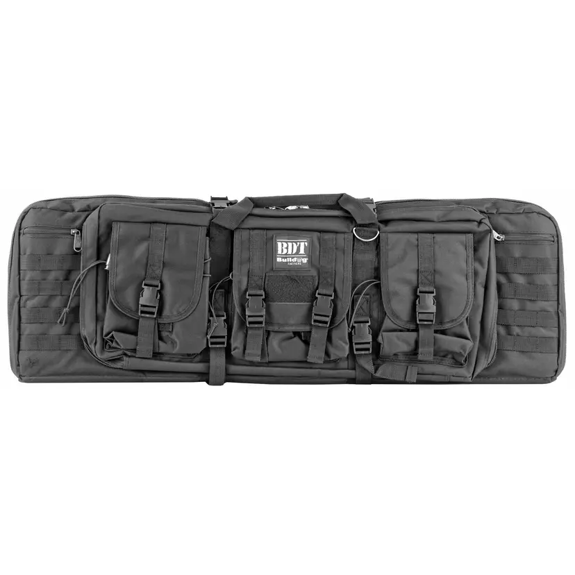 Bulldog Tactical Double Rifle Case 37" Black Nylon – Soft Gun Bag for Two Rifles - 1