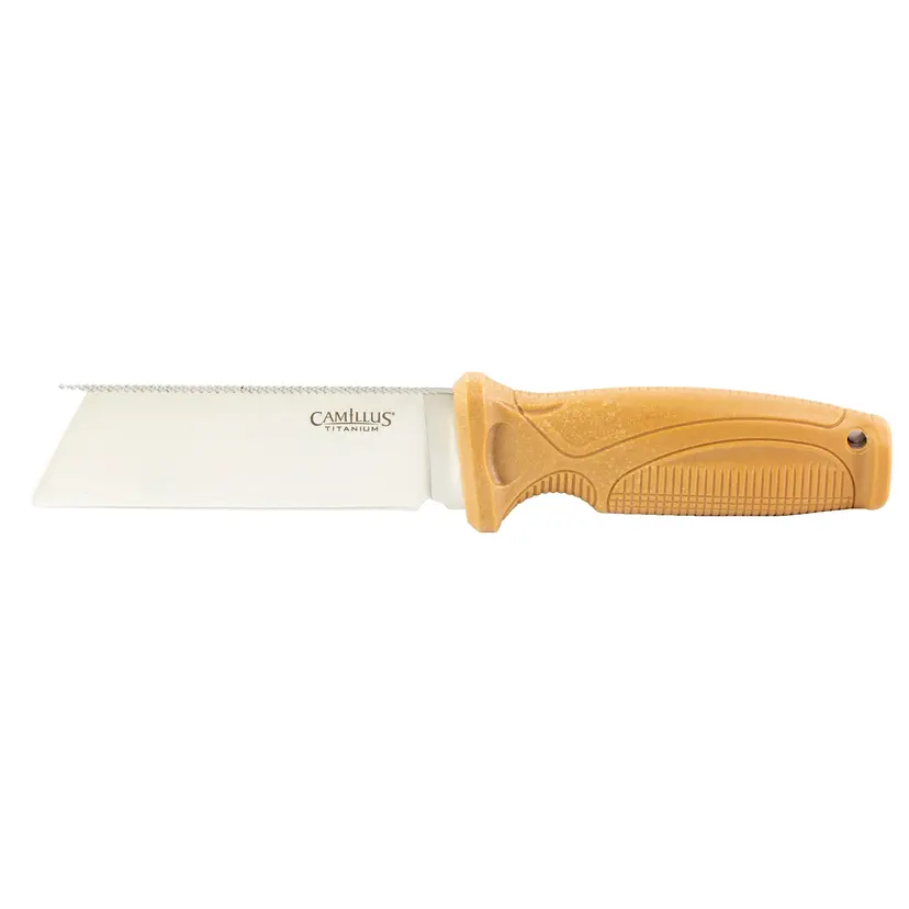 Camillus Swedge 8.75" Fixed Blade Knife with Tan ABS Handle, 420 Stainless Steel, Polymer Sheath - 1