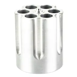 Caliber Gourmet Revolver Cylinder Pen Holder – Aluminum Silver Desk Organizer - 1