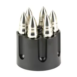 Caliber Gourmet Stainless Steel Bullet Chillers – Silver Whiskey Stones for Drinks - 1