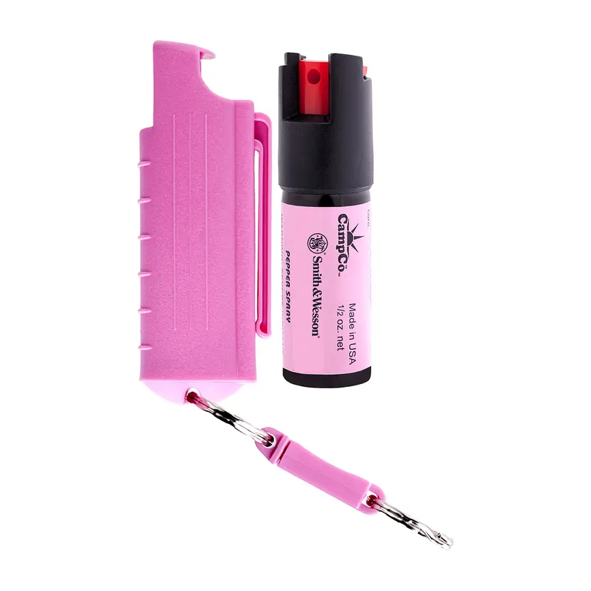 Smith & Wesson Pink Pepper Spray 0.5oz – Slide Safety, Non-Lethal Defense by Caliber Gourmet - 1